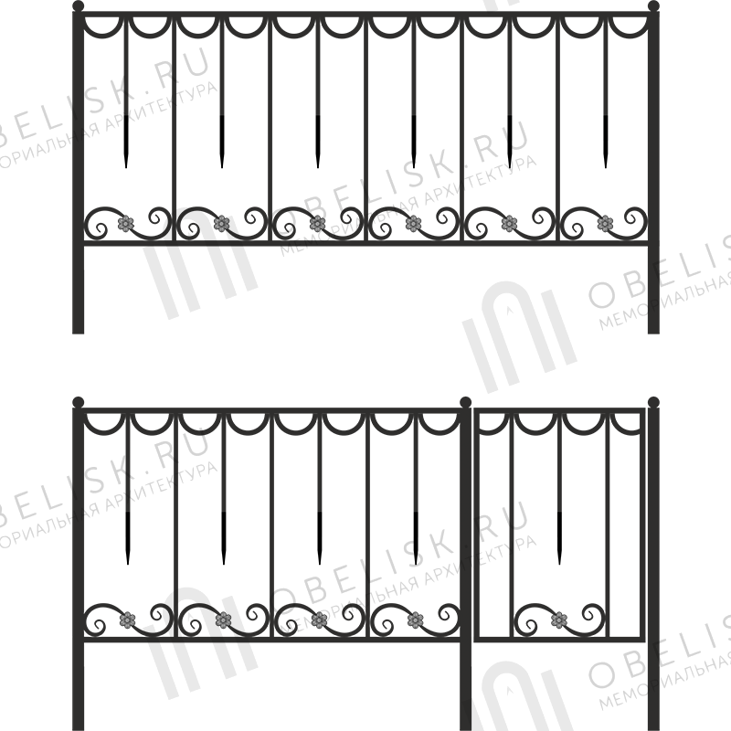 Сварная ограда на могилу
