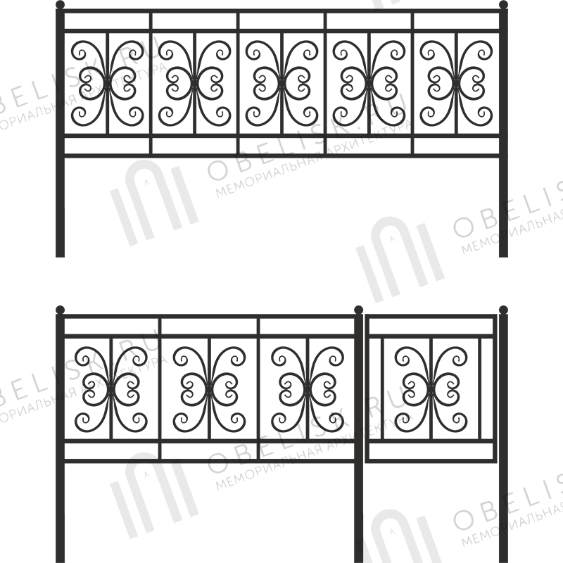 Узоры на ограде могильной