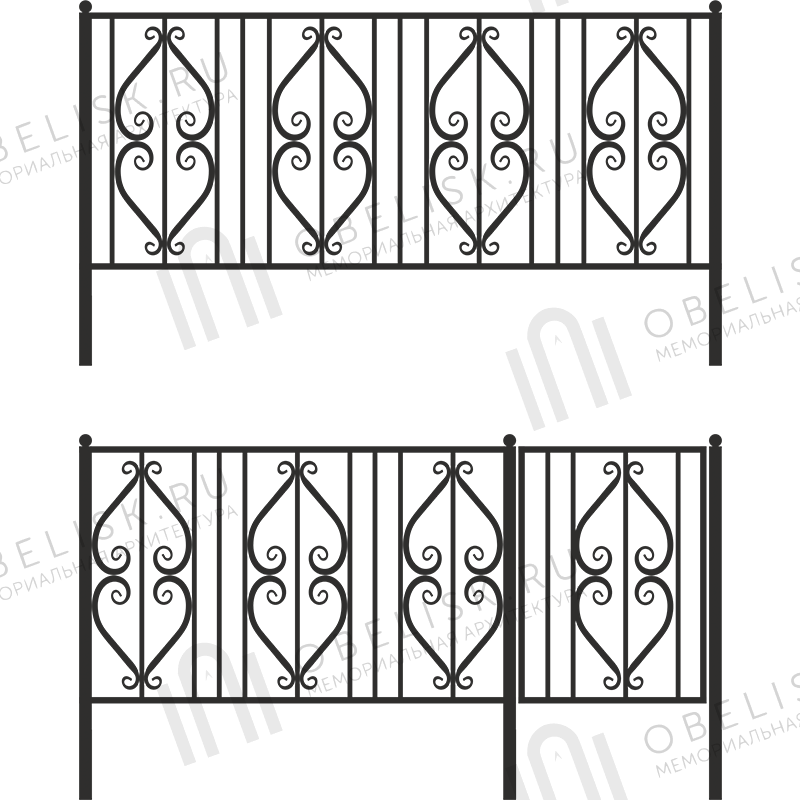 Ограждение на могилу металлическое