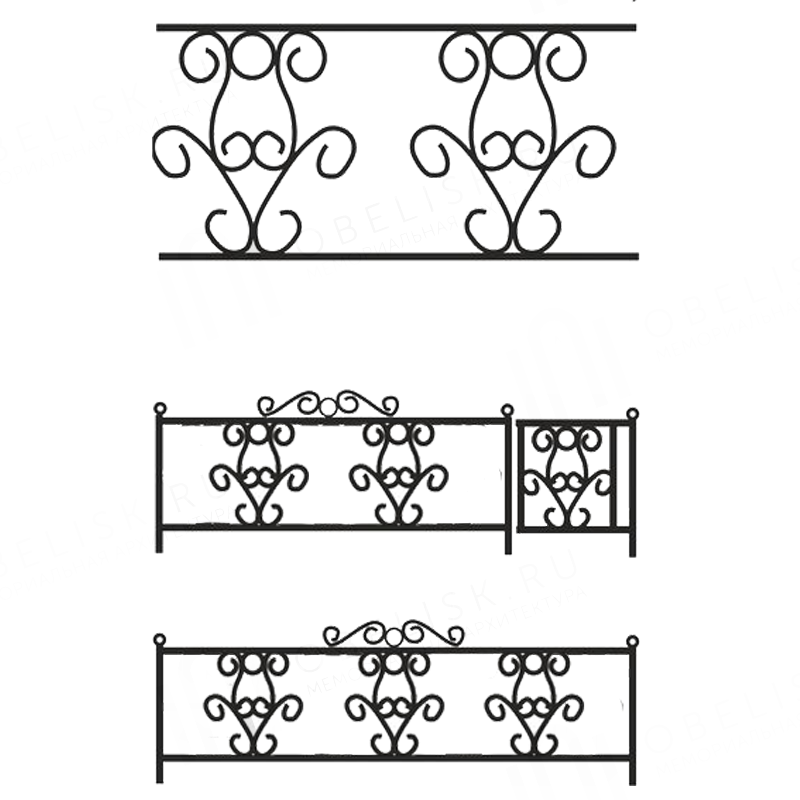 Металлическая ограда с узорами